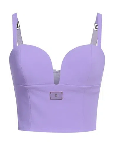 Elisabetta Franchi Woman Top Lilac Size 4 Polyester, Elastane In Purple