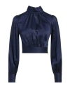 Elisabetta Franchi Woman Top Midnight Blue Size 8 Silk In Blue