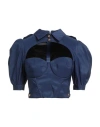 Elisabetta Franchi Woman Top Navy Size 6 Polyester In Blue