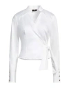 Elisabetta Franchi Woman Top Off White Size 8 Cotton, Elastane In Off White