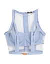 Elisabetta Franchi Woman Top Pastel Blue Size 4 Polyamide, Polyester, Polyurethane In Blue