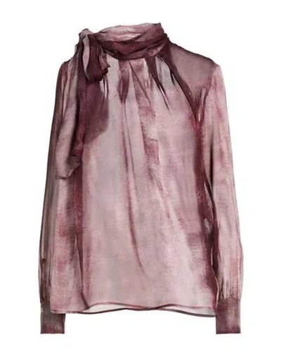 Elisabetta Franchi Woman Top Plum Size 6 Silk In Purple
