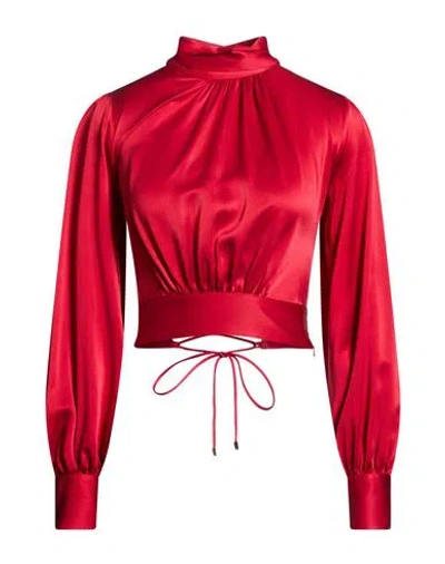 Elisabetta Franchi Woman Top Red Size 10 Silk