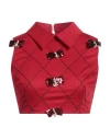 Elisabetta Franchi Woman Top Red Size 4 Cotton, Elastane