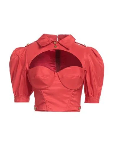 Elisabetta Franchi Woman Top Red Size 6 Polyester, Polyamide, Elastane