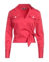 Elisabetta Franchi Woman Top Red Size 8 Cotton, Elastane