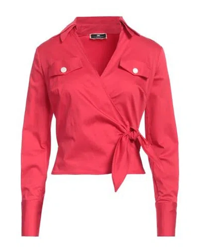 Elisabetta Franchi Woman Top Red Size 8 Cotton, Elastane