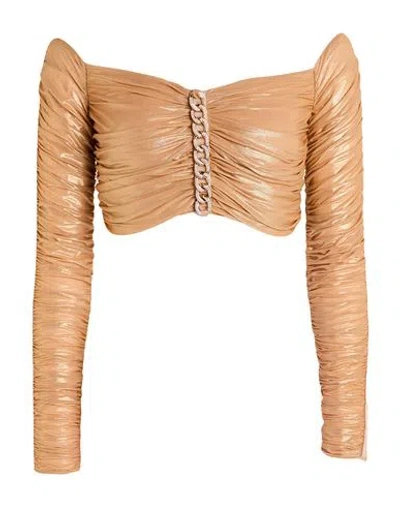 Elisabetta Franchi Woman Top Sand Size 6 Polyamide, Elastane