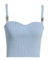 Elisabetta Franchi Woman Top Light Grey Size 8 Viscose, Polyester In Blue