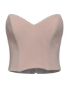 Elisabetta Franchi Woman Top Taupe Size 8 Viscose, Elastane In Gray