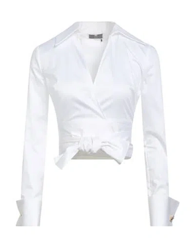 Elisabetta Franchi Woman Top White Size 2 Cotton, Elastane