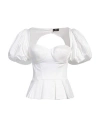 Elisabetta Franchi Woman Top White Size 6 Cotton, Elastane