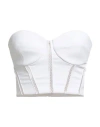 Elisabetta Franchi Woman Top White Size 6 Polyester, Elastane In White