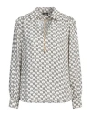 Elisabetta Franchi Logo Print Viscose Georgette Shirt In White