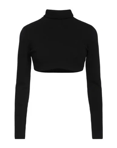 Elisabetta Franchi Woman Turtleneck Black Size 8 Polyamide, Wool, Viscose