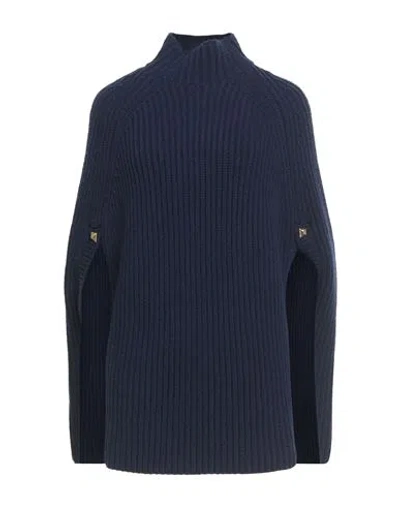 Elisabetta Franchi Woman Turtleneck Blue Size 6 Wool, Acrylic, Polyester, Polyamide