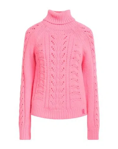 Elisabetta Franchi Woman Turtleneck Fuchsia Size 6 Acrylic, Alpaca Wool, Polyamide, Polyester In Pink