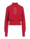 Elisabetta Franchi Woman Turtleneck Red Size 4 Wool, Cashmere