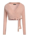 Elisabetta Franchi Woman Wrap Cardigans Blush Size 2 Wool, Cashmere
