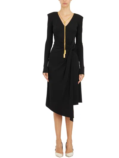Elisabetta Franchi Women's Abito Drappeggiato Con Collana In Black