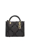 Elisabetta Franchi Textured Finish Tote With Top Handle In Black