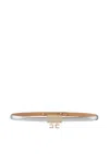 Elisabetta Franchi Adjustable Vegan Leather Belt With Embellished Buckle In Silver