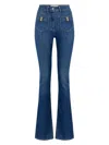 Elisabetta Franchi Bow-detailing Flared Jeans In 104 Blue Denim