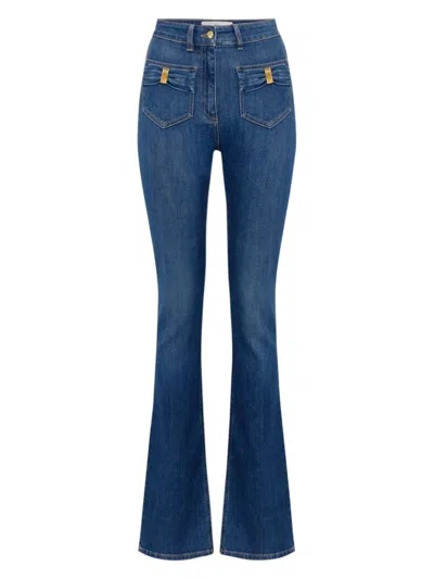 ELISABETTA FRANCHI WOMEN'S BOW DETAILING FLARED JEANS