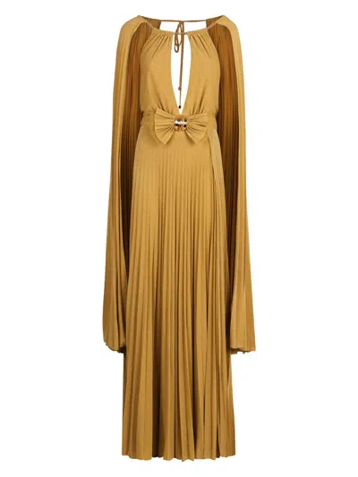 Elisabetta Franchi Women's Cape-style Dress In Brown