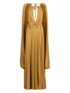 Elisabetta Franchi Cape-style Dress In Yellow