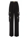 Elisabetta Franchi High-waisted Black Trousers With Cargo Pockets In Black