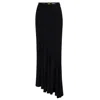 Elisabetta Franchi Asymmetric Skirt In Lightweight Crêpe Fabric With Belt