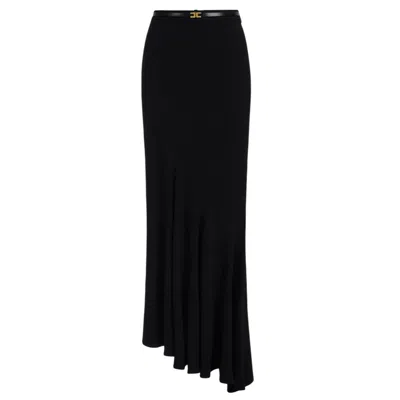 ELISABETTA FRANCHI WOMEN CASUAL SKIRTS ELISABETTA FRANCHI - SKIRT WITH BELT - BLACK