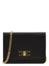 Elisabetta Franchi Small Shoulder Strap With Logo Plaque In Black