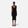 Elisabetta Franchi Bow Ribbed Dress In Black