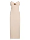Elisabetta Franchi Sweetheart Neckline Corset Dress With Side Slit In Panna