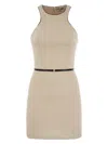 Elisabetta Franchi Women's Crepe Dress With Contrasting Belt In Butter,black
