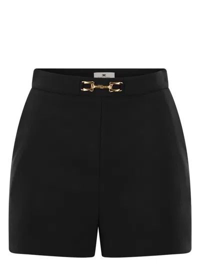 ELISABETTA FRANCHI WOMEN'S CREPE SHORTS WITH CLAMPS AND FLAPS