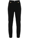 Elisabetta Franchi Straight Pants With Logo Rivet In 110 Nero