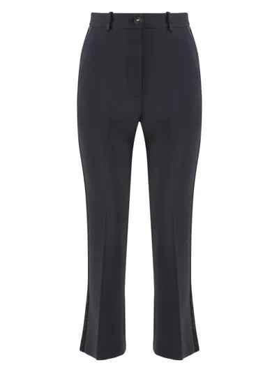 ELISABETTA FRANCHI WOMEN'S CROPPED FLARED TROUSERS