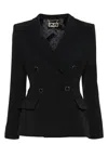 Elisabetta Franchi Double-breasted Crepe Blazer In Black