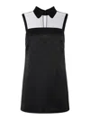 Elisabetta Franchi Dress With Embroidery And Sheer Panel In Black