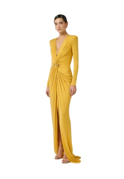 Elisabetta Franchi Women's Dress  A V Neckline In Yellow