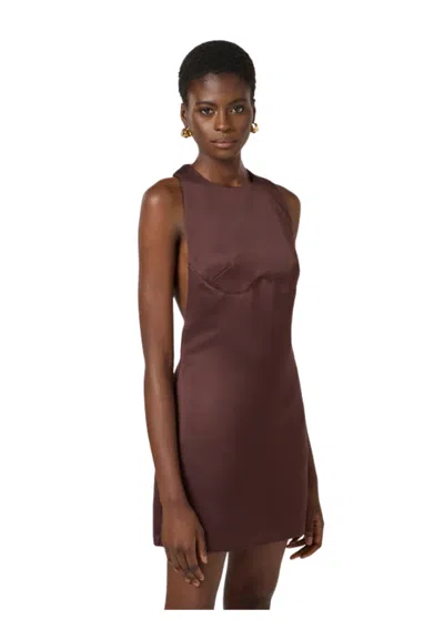 Elisabetta Franchi Women's Dress  With Pendant Necklace In Brown