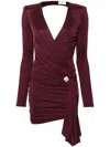 Elisabetta Franchi Draped-detailing Mini Dress In Red