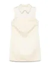Elisabetta Franchi Rhinestones Satin Mini Dress In Neutral