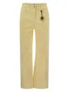 Elisabetta Franchi Straight Cut Cotton Jeans With Belt Loops In Yellow