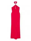 Elisabetta Franchi Halterneck Jersey Maxi Dress In Red