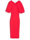 Elisabetta Franchi Zip-detail Midi Dress In Red
