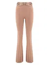 Elisabetta Franchi Flared Trousers Featuring Bow Detail In Pink